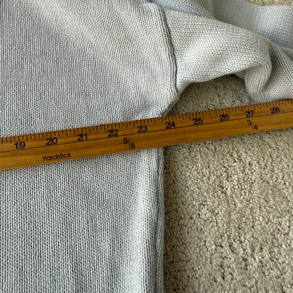 525 America Crewneck Sweater Womens L Light Blue Oversized Cotton Knit 12892